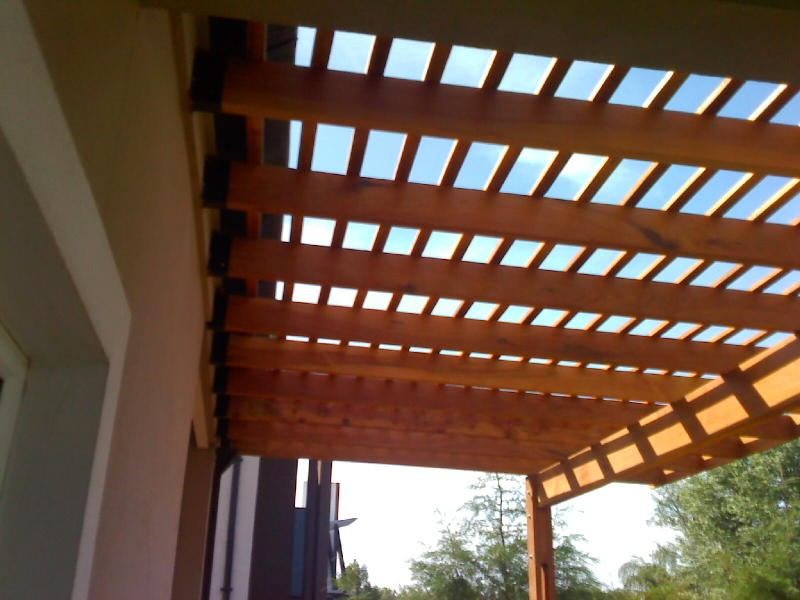 Techo de madera, estructura terminada